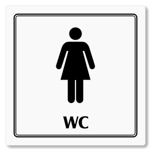 WC ženy, 118x118mm, bílá, Utah